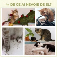 PawHut Copac de Zgariat pentru Pisici cu 2 Platforme Patut, Minge atarnata si Acoperie cu Catifea, 43x39x52cm, Multicolor(m-7)