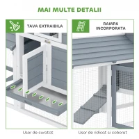 Pawhut Cotet Lemn Prefabricat – Pentru 2 Gaini, Ideal pentru Gradina(m-7)