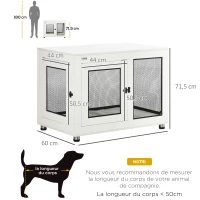 PawHut Cage pour chien cage de chien sur pied avec coussin amovible acier noir et blanc - 94 x 60 x 71,5 cm(m-3)