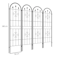 Outsunny Set of Four Spiral Anchor Garden Trellis Panels(m-3)