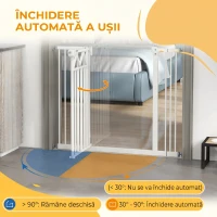 PawHut Poarta de Siguranta cu Montare prin Presiune(m-6)