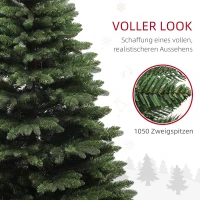 HOMCOM Kunstkerstboom 180 cm met 1050 takken Kerstdecoratie en metalen standaard, voor binnen, groen(m-6)