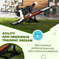 PawHut Wooden Pet Seesaw for Big Dogs, Dog Agility Equipment with Anti-Slip Surface - Black(m-7)