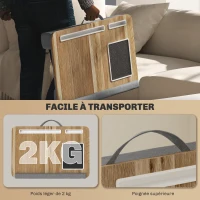HOMCOM Support ordinateur portable lit avec traversin fente pour tablette ou téléphone tapis de souris repose-poignet poignée(m-6)
