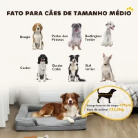 PawHut Cama para Cães com Base Antiderrapante Capa Lavável 91,5x68,5x16,5 cm Cinza(m-8)