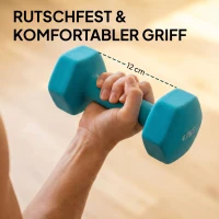 SPORTNOW Hanteln Set 4 Paar Kurzhanteln mit Aufbewahrungsständer rutschfeste Griff, 1-4 kg Hexagon(m-5)