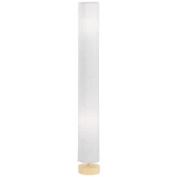 HOMCOM Floor Lamp for Living Room, 47" Modern Standing Lamp with Linen Shade, Wooden Base, Grey(m-10)