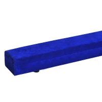 HOMCOM Poutre de gymnastique pliable poutre d'équilibre antidérapante 2,1 m revêtement daim bleu(m-8)