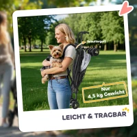 PawHut Luxe Huisdierenwagen met Veiligheidslijnen en Netvensters, 76L x 44B x 103H cm, Lichtgrijs(m-5)
