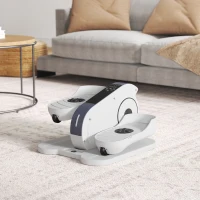 SPORTNOW Under Desk Elliptical Machine, Seated Pedal Exerciser, Mini Electric Elliptical Machine for Seniors with LCD Monitor, Remote Control and 10 Adjustable Speed, Quiet & Portable, White(m-2)