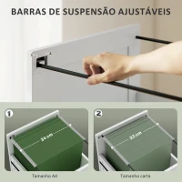 HOMCOM Secretária Rústica com 3 Gavetas e Bancada com Efeito Madeira Mesa para Computador para Estudo Escritório 120x50x76,2 cm Branco(m-5)