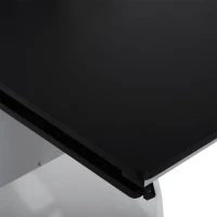 HOMCOM Computerbureau bureau met antislip schuiflades zwart + wit + zilver(m-8)