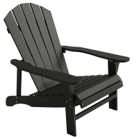 Outsunny Adirondack-stoel, weerbestendig, houten tuinstoel met hoge rugleuning en armleuningen(m-11)