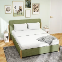HOMCOM Set of Two Modern Storage Bedside Tables - Cream White(m-7)