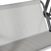 Outsunny Hollywoodschommel, 2-zits tuinschommel met verstelbaar dak, tot 220 kg belastbaar, 145 x 116 x 172 cm, Grijs(m-8)
