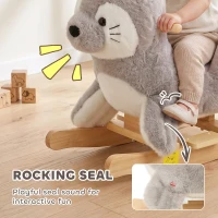 AIYAPLAY Baby Rocking Horse, Seal Rocking Animal with Sounds and Belt for Toddlers 12-36 Months,(m-4)