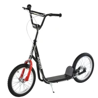 HOMCOM Step scooter stadsscooter kinderen luchtbanden verstelbare step aluminium wit(m-10)