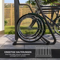 DURHAND Fietsenrek voor 3 fietsen, weerbestendig, extra bevestiging, 114 x 58 x 75 cm, Zwart(m-4)