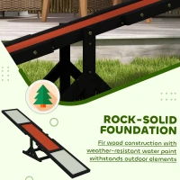 PawHut Wooden Pet Seesaw for Big Dogs, Dog Agility Equipment with Anti-Slip Surface - Black(m-4)