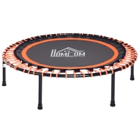 HOMCOM Trampoline voor kinderen en volwassenen, tuintrampoline, yoga, 100 kg draagvermogen, staal, zwart, Ø 101,6 x 25 H cm(m-11)