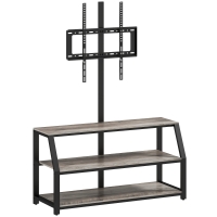 HOMCOM Meuble TV avec support pour téléviseurs jusqu'à 72 pouces, meuble télé avec 2 étagères ouvertes, 110x43x150cm, gris
