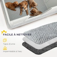 PawHut Boîte de mise bas pour chiens et chiots, parc de mise bas pour chiens porte à hauteur réglable 166 x 80 x 50 cm, blanc(m-7)