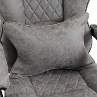 HOMCOM Executive Office Chair, Leathaire Big and Tall Office Chair 180 kg with Wide Seat, Reclining, Lumbar Support, Grey(m-12)