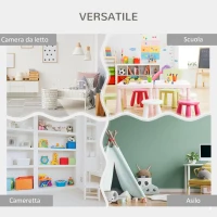 ZONEKIZ Scaffale Portagiochi per Bambini con Ripiani in Legno, 85x26x84cm, Grigio(m-6)