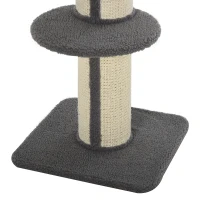 PawHut kattenboom speelboom krabpaal met platform sisal pluche grijs(m-9)