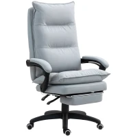 Vinsetto Massage-bureaustoel, bureaustoel met massagefunctie, in hoogte verstelbare ergonomische draaistoel, nylon, Lichtgrijs(m-10)