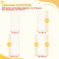 PawHut Barreira para Cães Extra Alta com Largura Ajustável 77-104 cm Barreira de Segurança para Cães e Gatos com 2 Extensões  Branco(m-7)
