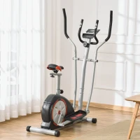 HOMCOM Vélo elliptique d'appartement vélo d'exercice magnétique 8 niveaux de résistance selle réglable écran LCD pour gymnase maison bureau noir(m-10)