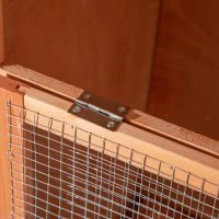 PawHut Gaiola para Pássaros de Madeira com 3 Portas 4 Poleiros Bandeja Amovível e Teto Asfáltico 80,5x57x153 cm Natural(m-10)