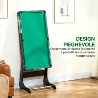 HOMCOM Tavolo da Gioco 6 in 1 con Calcio Balilla, Biliardo, Air Hockey, Ping Pong, Anelli e Hockey su Prato, 118x104x71 cm(m-5)