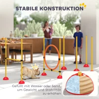 PawHut 4-Delige Agility-Set voor Honden met Vulbare Basis voor Training(m-6)
