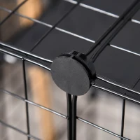 PawHut Pet Playpen DIY Small Animal Cage Enclosure Metal Wire Fence 39 Panels with 3 Doors 2 Ramps for Kitten Bunny Chinchilla Pet Mink Black(m-9)