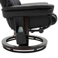 Homcom Relax massagestoel met voetenbank, ligfunctie, kunstleer, zwart(m-8)