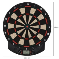 HOMCOM Alvo Eletrónico com 6 Dardos e 30 Pontas, Ecrã LCD, 26 Jogos e 185 Variações, para 8 Jogadores(m-3)
