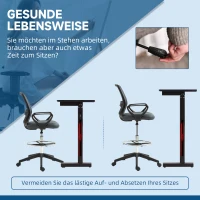 Vinsetto Ergonomische Bureaustoel met Armleuningen en Verstelbare Voetensteun, Mesh Bekleding Grijs(m-4)