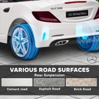 HOMCOM Benz SLC 300  Licensed 12V Kids Electric Ride On, with Music, Remote Control, LED Headlights, Horn, White(m-7)