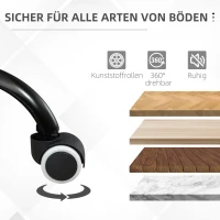 Vinsetto Bürostuhl Computerstuhl, Retrodesign, Knopfheftung, Kunstleder, höhenverstellbar, Kaffee(m-6)