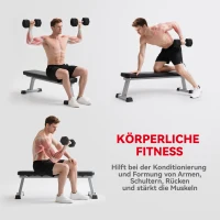 HOMCOM Dumbbells met geribbelde greep, gietijzeren dumbbellset, 2 x 20 kg voor thuis, sportschool, krachttraining(m-7)