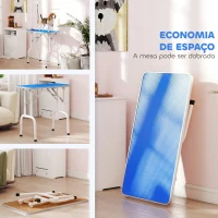 PawHut Mesa de Tosquia para Cães Dobrável com Superfície Antiderrapante Braço Ajustável 81x48,5x80 cm Azul(m-5)