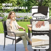 Outsunny 7 Piece Rattan Garden Furniture Set, 6 Seater Garden Table and 6 Stackable Chairs with Extendable Acacia Wood Tabletop(m-8)