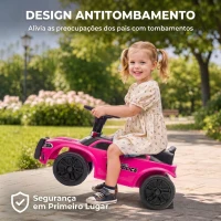 AIYAPLAY Carro Andador de Polícia para Crianças 18-36 Meses com Luz, Música e Arrumação, 65x29,5x36 cm, Rosa(m-5)