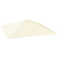 Outsunny Vervangend dak voor paviljoen 3 x 3 m waterafstotend paviljoendak UPF30+ vervangende hoes Oxford-stof, 370 g/m², crème-wit(m-11)