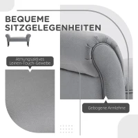 HOMCOM Zitbank, Bedbank, Stevig Ontwerp, Zachte Bekleding, 102x36x51 cm, Grijs(m-4)