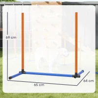PawHut Agility-set voor honden 3-delige agilityuitrusting met slalomstokken draagtas trainingsset voor alle hondenmaten Oranje(m-3)