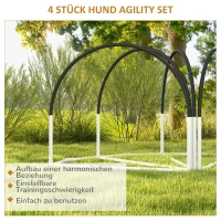 PawHut Honden-Agility-Set Hondentrainingsaccessoires Agility-Set, 4 stuks, 89 x 69 x 99 cm, Wit + Zwart(m-5)