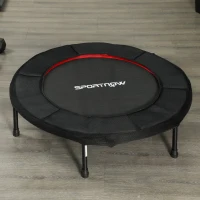 SPORTNOW Trampolim Fitness Ø102 cm Trampolim Fitness Dobrável com Estrutura de Aço Antiderrapante Ø102x22 cm Vermelho(m-7)